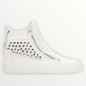 Giuseppe Zanotti white spiked high top sneakers EUR 42